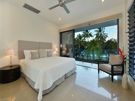 Esplanade Villa Luxury Holiday Accommodation Port Douglas contemporary bedroom with views